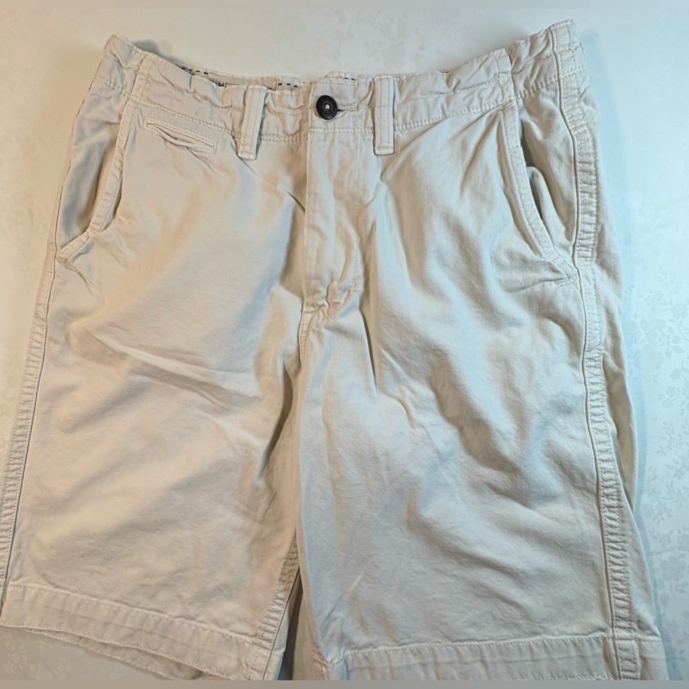 American Eagle Outfitters Men's Flat Front Shorts - Beige